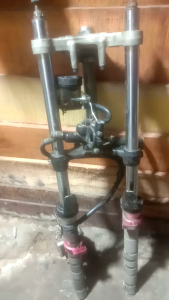 Shock Depan Fullset Plus Kaliper Atas Bawa Satria FU Seken Original Copotan