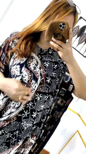 Daster Lowo Jumbo Kaftan Batik Kelelawar Wanita Ibu