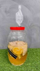 ถังหมักสาโท ถังหมักสุรา Fermentation Airlock ชนิดของรสชื่อ 3 ลิตร 8 ปอนด์ - มีแอร์ล็อก ไอเทมช่วยระบายแรงดันอากาศในถังหมักออกมา ช่วยให้การเจริญเติบโตของยีสต์ดีขึ้น ขวดโหลกลม โหล 8 ปอนด์