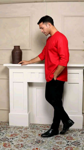 KURTA IDRIS | KAIN LINEN | WOODEN BUTTON (REGULAR FIT) BY BEAUFIT