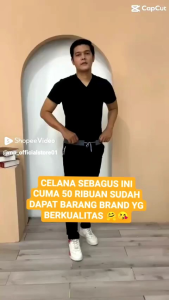 Celana Chinos Pria Pinggang RIP Kolor/Melar