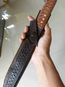 pisau daging bahan cakram sarung kulit