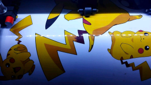 Stiker Dinding Pikachu Vinyl Graftac Putih Waterproof Ukuran 30-45 cm