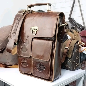 Tas kulit Handmade selempang Kantor Kerja