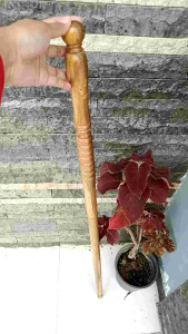 Tongkat Jalan Kayu Kelor Jawa Motif Profil Lurus S08