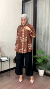 Aqila Blouse Atasan Semi Tunik Bahan Rayon Premium Oversize