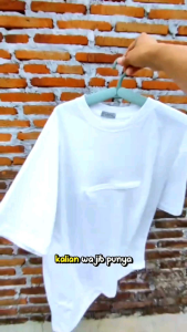 Kaos Putih Polos Baju Oblong Kantong Dada untuk Jamaah Haji Umroh