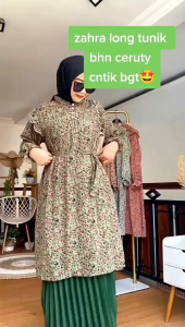 Pevita Araza Atasan Tunik Ceruti Babydoll Wanita Muslimah Terbaru by Mumu Fashion