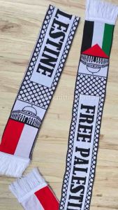 Syal rajut free palestine / syal rajut komputer / syal rajut premium /