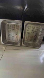 Perforated gastronorm food tray pan stainless steel half size 1/2X10CM