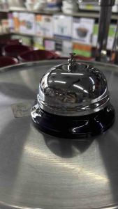 Silver Call Bell for Restaurant with Black Base - Wireless Signal Icon - Kitchenware & Tableware Category