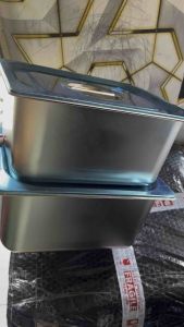 Stainless steel 1/2 GASTRONORM food pans in sizes 1/2x6" 1/2x4" and 1/2x2" for buffet warmers.