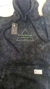 FUTUHILLAH -Sweater Hoodie Sandwash Futuhillah Oversize/Hoodie Washed Oversize/Sweater Hoodie Black Wash Pria Distro