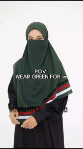 Hijab Jilbab Segiempat Non Instan Palestine Set Cadar Premium