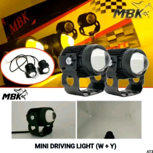 Lampu tembak Laser LED D2 mini 2 warna High low putih kuning waterproof + saklar on on off universal