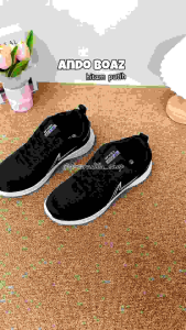 Sepatu Ando Boaz Hitam Putih Black White