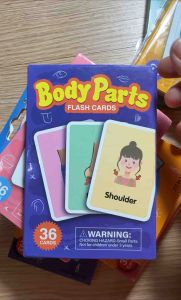 36 Piece Flash Card Set for Kids - Supports Cognitive Development: Telling Time Body Parts Shape Sight Words Food & Drinks Colours Fruits Vegetables