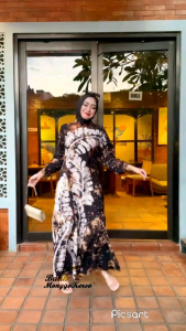 ( M L XXL )Batik Monggo Kerso Gamis Tuil Pekalongan Remaja Abstak Malaman Model Rempel V Twill Edisi Terbaru Honocoroko