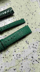 Dây đồng hồ da cá đuối đà điểu màu XANH CẨM THẠCH - XANH DƯƠNG SÁNG XANH LÁ ...