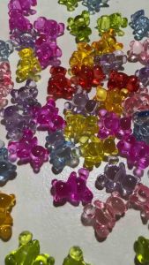 100 pcs cute transparent bear beads size 10 x 12 mm for beading crafts findings accessories