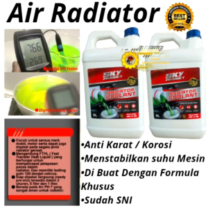 Air Radiator Coolant Engine 5 Liter SKY Federal Original: Pendingin Mesin Motor Mobil Merah Hijau