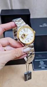 ĐỒNG HỒ NAM CHÍNH HÃNG Orient Star RE-AT0004S00B Automatic Open Heart White Dial Sapphire Demi Gold Stainless Steel Men