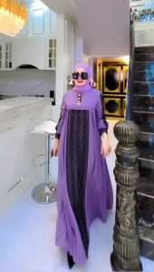 Fadila dress - wollycrape premoum mix hikmat Ld 104 pb 140