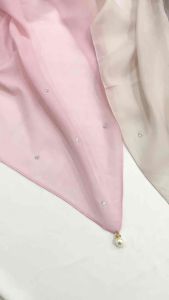 LUNA Bawal Charm Cotton Bidang 45 Design 1 - Charm Luxe Series Pearl Tudung Bawal Cotton Voile Manik - BELI 2 PERCUMA 1 - IMANI SCARF