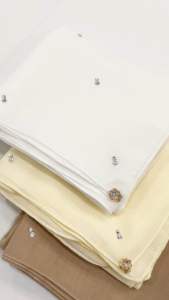 ELARA Bawal Charm Cotton Bidang 45 Design 2 - Charm Luxe Series Bloom Tudung Bawal Cotton Voile Manik - IMANI SCARF