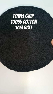 Towel Grip/Grip Tuala (Big Roll/Gulung) panjang 10m thick tebal - Badminton 100% Pure Cotton Kapas Tulen Long Pile Badminton Tennis Pickleball