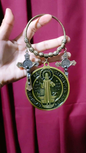 New Improve St. Benedict Door Hunger Chimes Antique Medals And Crucifix Protection Against Evil. Free Pouches