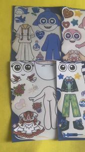 Set 6in1 sticker dán phối trang phục cho nhân vật hoạt hình dễ thương