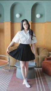 กระโปรงพลีทนักศึกษา กระโปรงพลีส พลีทสั้น พลีทยาว ความยาว 14-36"