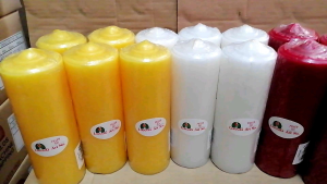 Liwanag Candle Filler 5D (CF5D) Sold per Piece Size :2.25" Diameter x 6.5" Height Burning Time: 18 Hours Color Available: White Red Yellow The Biggest Candle Filler