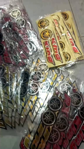 Emblem Timbul Resin Box RX King 2005 Warna Merah Pink