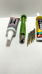 Screw obeng set 5in1 5 in one baut multi sekrup mur + lem 15 ml bening hitam