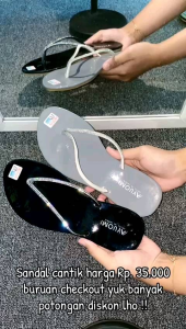Ayuomi sandal jepit Wanita Santai harian Kekinian