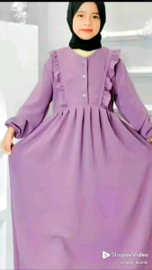 gamis anak tanggung perempuan usia 7-13 tahun crincle airflow