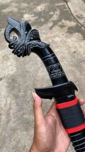Golok Kopak Rawning Full Tanduk Ukir Gatot Kaca Asli Banten