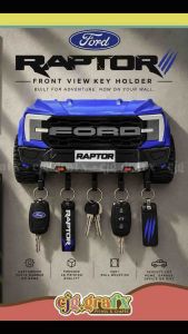 Customized Plate Ford Raptor Front View Key Holder | 3D Printed Wall Mount by CJG GraFx