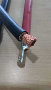 40cm สายไฟ DC ย้ำหางปลา 50 Sq.mm ทองแดงเต็ม รสชาติ สีดำ ผักแดง