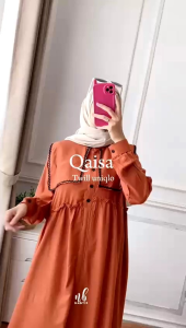 QAISA DRESS BY NABTIK DRESS DEWASA MURAH BAHAN TWILL UNIQLO MODEL KEKINIAN TERBARU TERLARIS MURAH
