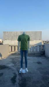 Vanfive Kemeja Pria Basic Polos Pendek Hijau C2159