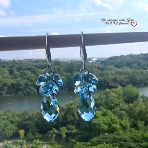 [D.T.C Crystals] Swarovski Aquamarine Drop Earrings