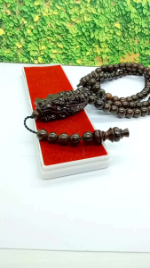 Tasbih kayu kalimosodo kepala ukir naga R174