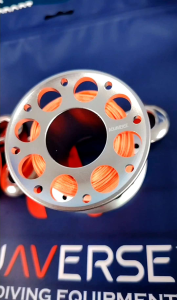 Aquaverse 20m Aluminum Finger Spool Reel for SMB Scuba Diving with 316 Stainless Steel Double End Hook Seanergy Scuba