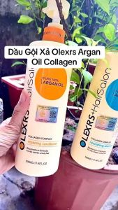 Cặp Dầu Gội Xả Olexrs Argan Oil Collagen Hair Salon Chính Hãng 960ml - mềm mượt