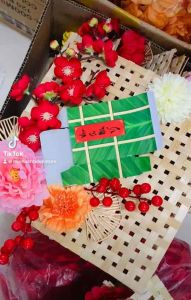 Set phên tre trang trí Tết decor phòng nơi làm việc