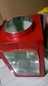 kaleng kerupuk besar / kaleng kerupuk 2 sisi kaca
