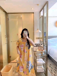 ชุดนอนเดรสผ้าเยื่อไผ่ (พร้อมส่ง) ให้ความรู้สึกสบายตัวเวลาสวมใส่